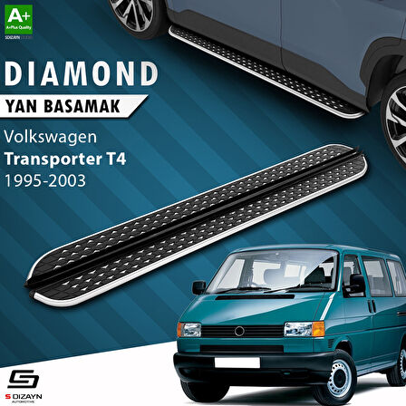 S-Dizayn VW Transporter T4 Kısa Şase Diamond Krom Yan Basamak 213 Cm 1995-2003
