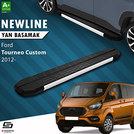 S-Dizayn Ford Tourneo Custom Kısa Şase NewLine Aluminyum Yan Basamak 203 Cm 2012-2023 A+ Kalite