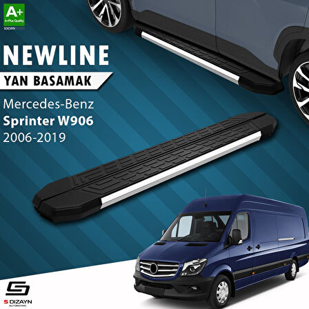 S-Dizayn Mercedes Sprinter W906 Kısa Şase NewLine Krom Yan Basamak 263 Cm 2006-2019 A+ Kalite