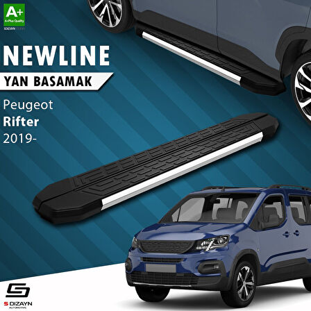 S-Dizayn Peugeot Rifter Uzun Şase NewLine Krom Yan Basamak 213 Cm 2019 Üzeri A+ Kalite