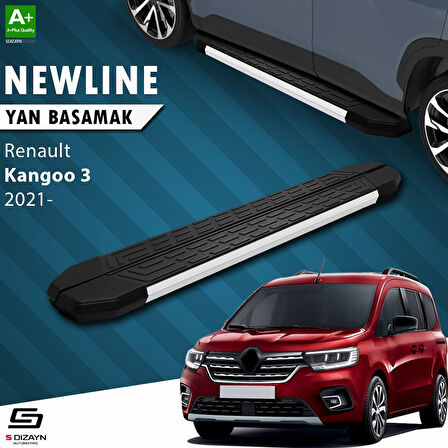 S-Dizayn Renault Kangoo 3 Uzun Şase NewLine Aluminyum Yan Basamak 223 Cm 2021 Üzeri A+ Kalite