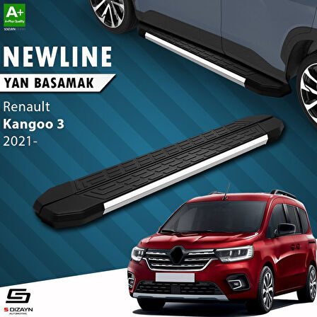 S-Dizayn Renault Kangoo 3 Uzun Şase NewLine Krom Yan Basamak 223 Cm 2021 Üzeri A+ Kalite
