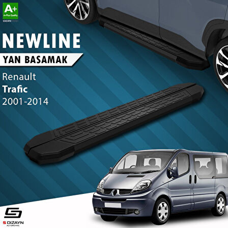 S-Dizayn Renault Trafic 2 Uzun Şase NewLine Siyah Yan Basamak 263 Cm 2001-2014 A+ Kalite