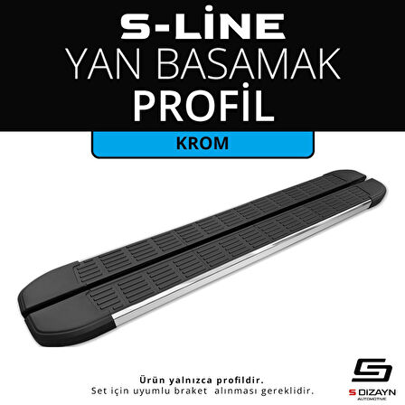 S-Dizayn S-Line Krom Yan Basamak Profil 183 Cm Etekli 36lık