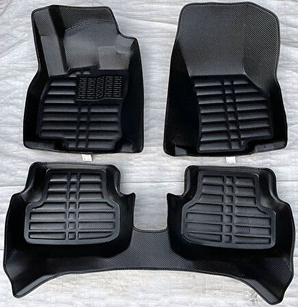 Volkswagen T-Roc Uyumlu 2019 Sonrası 5D Havuzlu Karbon Dizayn Paspas Seti