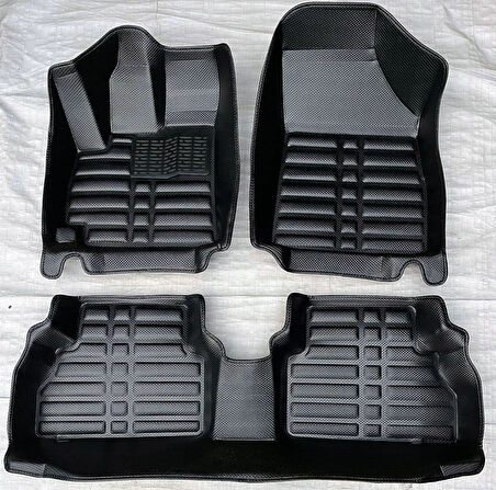 Opel Crossland Uyumlu 2017 Sonrası 5D Havuzlu Karbon Dizayn Paspas Seti