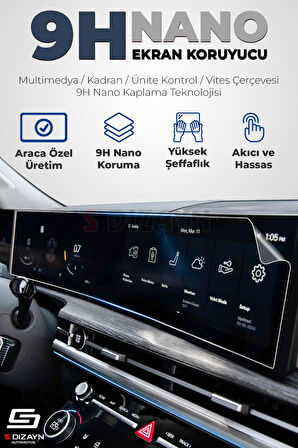 S-Dizayn Kia Sportage Prestige / Elegance 9H Nano Klima Kontrol Ekran Koruyucu Mat 2022-2023 A+ Kalite