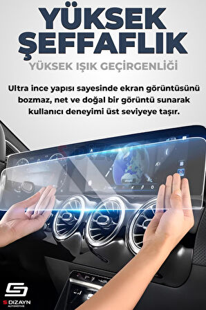 S-Dizayn Ford Puma 9H Nano Gösterge Ekran Koruyucu 12.8 İnç Parlak 2024-2025 A+ Kalite