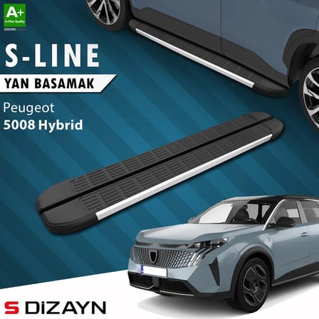 S-Dizayn Peugeot 5008 3 Hybrid S-Line Aluminyum Yan Basamak 203 Cm 2024 Üzeri A+ Kalite