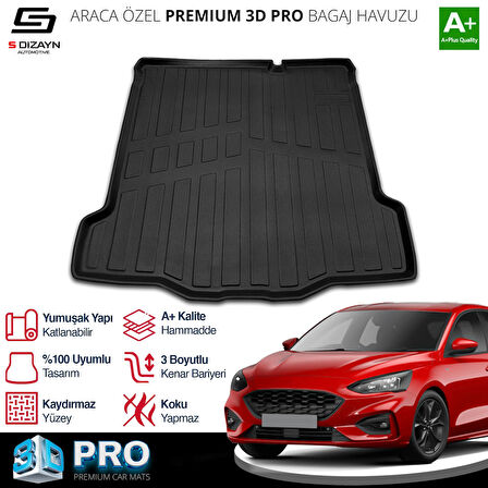 S-Dizayn Ford Focus 4 Tamir Kitli 3D Pro Bagaj Havuzu 2018 Üzeri A+ Kalite