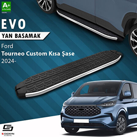 S-Dizayn Ford Tourneo Custom 2 Kısa Şase Evo Krom Yan Basamak 223 Cm 2023 Üzeri A+ Kalite