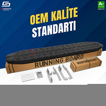 S-Dizayn Ford Tourneo Custom 2 Kısa Şase Evo Siyah Yan Basamak 223 Cm 2023 Üzeri A+ Kalite