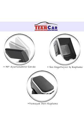 Opel Combo ile Uyumlu Araca Özel Kol Dayama Sürgülü Kolçak Lüks Siyah