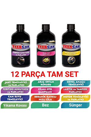 Yazlık Araç Yıkama Bakım Seti Kova 12 Parçalı Efsane Set