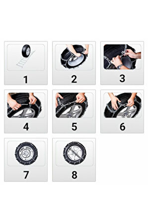 Oto Lastik Kar Zinciri 255/60/r18 Merdiven Tipi Mahmuzlu Serme Suv Minibüs
