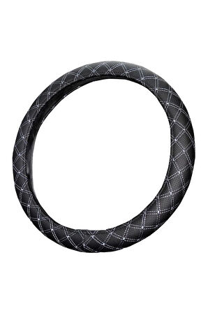 Direksiyon Kılıfı Siyah 42 Cm Geçmeli Minibüs Hafif Ticari Gri Nakışlı