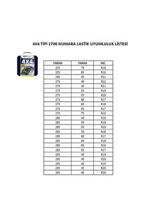 Kar Zinciri 4x4 Tipi 1700 Numara