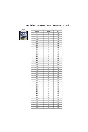 Kar Zinciri 4x4 Tipi 1400 Numara