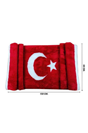 Oto Torpido Üstü Peluş Örtü Türk Bayrağı Desenli Tasarım
