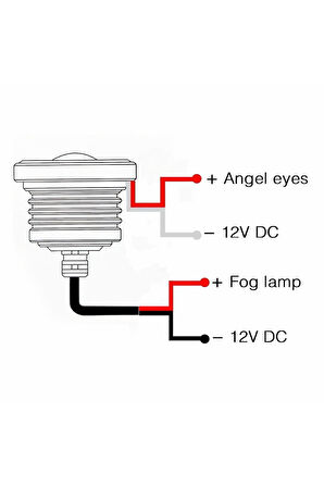 Mercekli Angel Yuvarlak Led Beyaz Sis Farı 7.6cm Metal Gövde