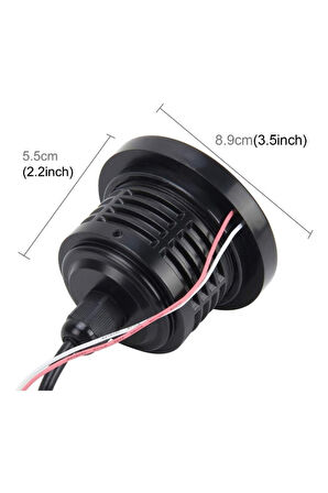 Mercekli Angel Yuvarlak Led Kırmızı Sis Farı 8.9cm Metal Gövde