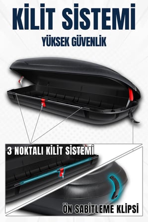 S-Dizayn Araç Üzeri Port Bagaj Karbon Fiber Desen 430 Litre Enjeksiyon Plastik A+ Kalite