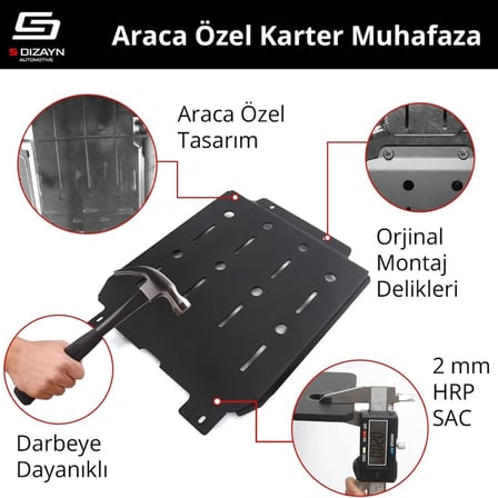 S-Dizayn Fiat Egea Cross Çelik Karter Muhafaza Koruma 2020 Üzeri A+ Kalite