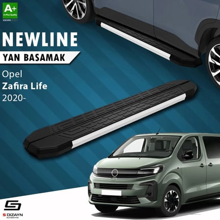 S-Dizayn Opel Zafira Life Kısa Şase NewLine Aluminyum Yan Basamak 213 Cm 2020 Üzeri A+ Kalite