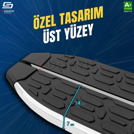 S-Dizayn Ssangyong Korando Sport Evo Aluminyum Yan Basamak 203 Cm 2010-2019 A+ Kalite