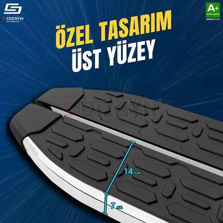 S-Dizayn Ssangyong Korando Sport Evo Krom Yan Basamak 203 Cm 2010-2019 A+ Kalite