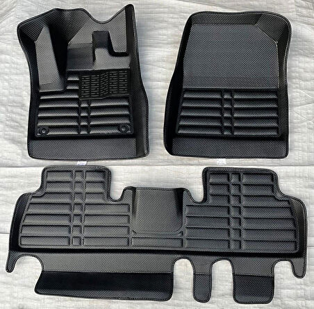 Peugeot Rifter Kapalı Kasa (Sadece Ön Taraf) 2018 Sonrası 5D Havuzlu Karbon Dizayn Paspas Seti