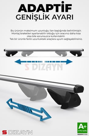 S-Dizayn Mini Clubman S-Bar Atlas V1 Ara Atkı Tavan Taşıyıcı Barı Gri 110 Cm 2007-2014 A+ Kalite