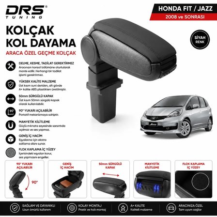 Honda Fit / Jazz 2008  Kolçak Kol Dayama Siyah