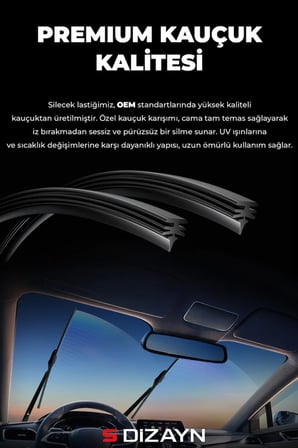 S-Dizayn Renault Megane 1 Ön Cam Silecek Seti 1996-2002 Premium Araca Özel 55-50 Cm  A+ Kalite