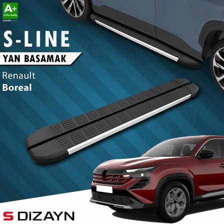 S-Dizayn Renault Boreal S-Line Aluminyum Yan Basamak 183 Cm 2025 Üzeri A+ Kalite