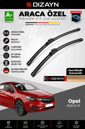 S-Dizayn Opel Astra K Ön Cam Silecek Seti 2015-2021 Premium Araca Özel 70-60 Cm  A+ Kalite