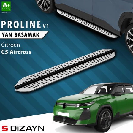 S-Dizayn Citroen C5 Aircross 2 Hybrid Benzinli OEM Still Pro V1 Aluminyum Yan Basamak 193 Cm 2025 Üzeri A+ Kalite