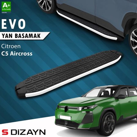S-Dizayn Citroen C5 Aircross 2 Hybrid Benzinli Evo Aluminyum Yan Basamak 193 Cm 2025 Üzeri A+ Kalite