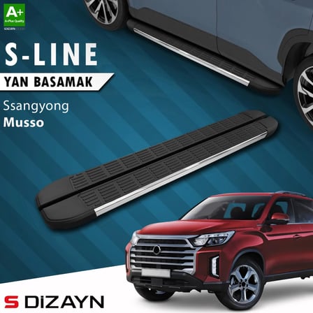 S-Dizayn Ssangyong Musso S-Line Krom Yan Basamak 213 Cm 2018-2026 A+ Kalite