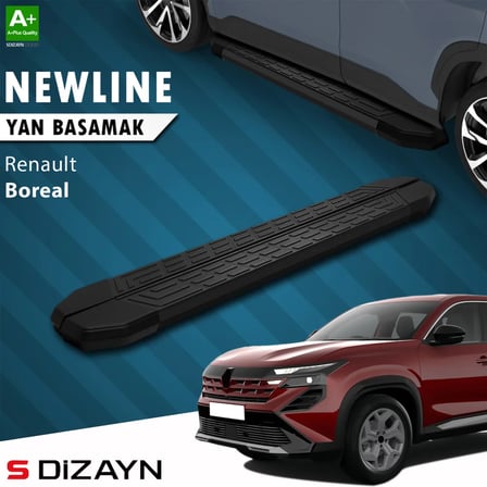 S-Dizayn Renault Boreal NewLine Siyah Yan Basamak 183 Cm 2025 Üzeri A+ Kalite