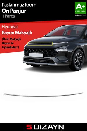 S-Dizayn Hyundai Bayon Makyajlı Krom Ön Panjur 2024 Üzeri A+ Kalite