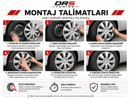 Seat Uyumlu 14 Inc Kırılmaz Parlak Siyah Jant Kapağı 1 Takım 4 Adet No:209