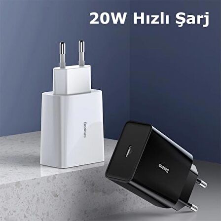 Baseus Type-C 20 Watt Hızlı Şarj Aleti Siyah