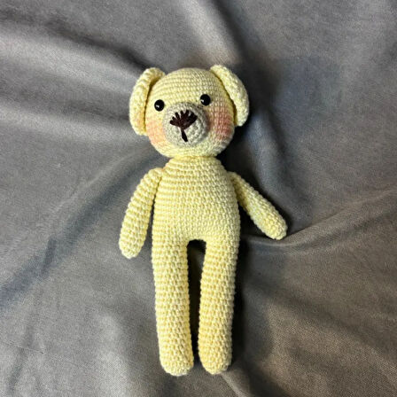 Uretti - Esra 6723 - El Örgüsü Amigurumi Oyuncak Ayı - 21 x 10 cm