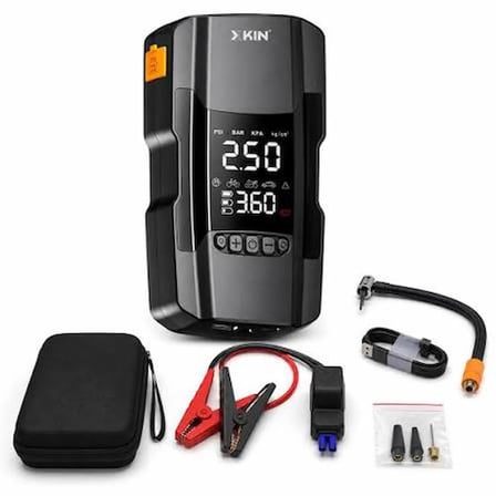 Xkin - 4in1 Akü Takviye Cihazı  - 10.000 Mah Powerbank Özellikli -  Çantalı Hava Kompresörü