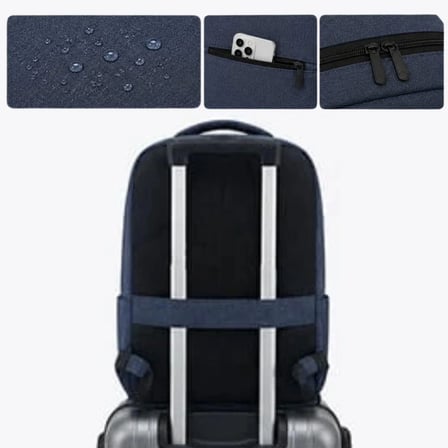 Lacivert Laptop Sırt Çantası, Bilgisayar Korumalı İç Bölmeli Notebook Çantası, Organizer Cepli ve USB Şarj Portlu