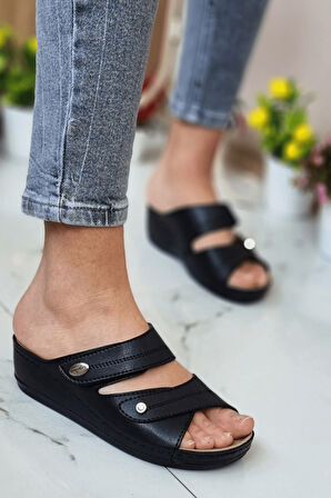 Depi Kadın Ortopedik Yumuşak Taban Günlük Terlik Şık Taşlı Misafir Genç Anne Dışarı & Ev Terliği