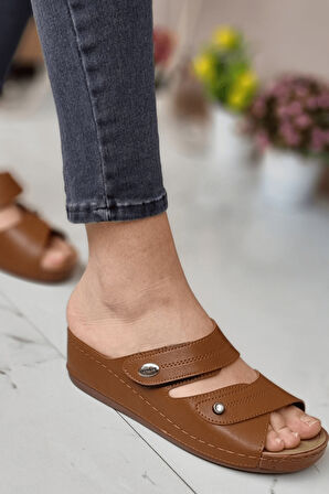 Depi Kadın Ortopedik Yumuşak Taban Günlük Terlik Şık Taşlı Misafir Genç Anne Dışarı & Ev Terliği