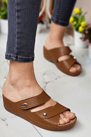 Depi Kadın Ortopedik Yumuşak Taban Günlük Terlik Şık Taşlı Misafir Genç Anne Dışarı & Ev Terliği