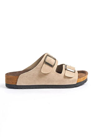 Madrid Unisex Ortopedik Tabanlı Terlik Çift Bantlı Tokalı Günlük Rahat Ev & Dışarı Terliği